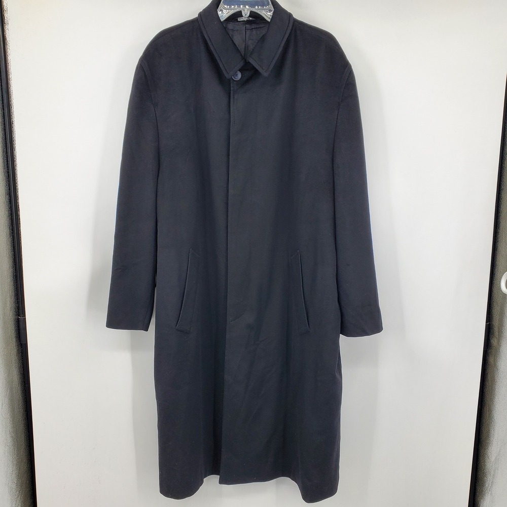 Tallia Uomo Loro Piana Storm System Wool Overcoat Black Italy 54R Quiet Luxury